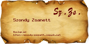 Szondy Zsanett névjegykártya