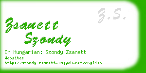 zsanett szondy business card